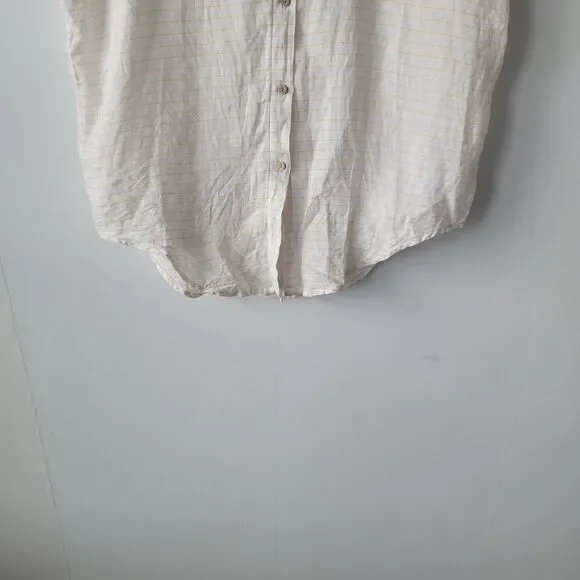 Cynthia Rowley womens 100% Linen Button up Blouse size S Striped boy fit - Picture 4 of 8